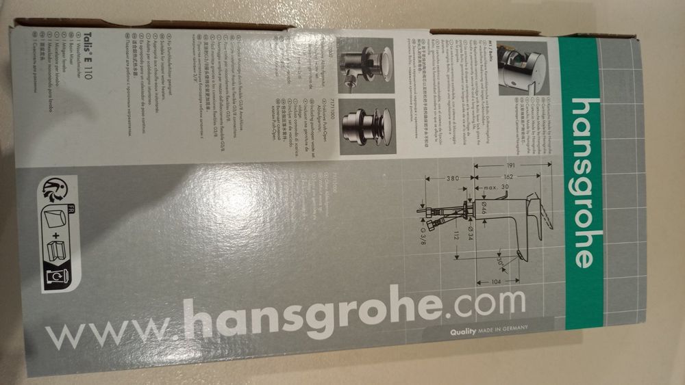 Hansgrohe Talis e 110 czarny mat bateria umywalkowa