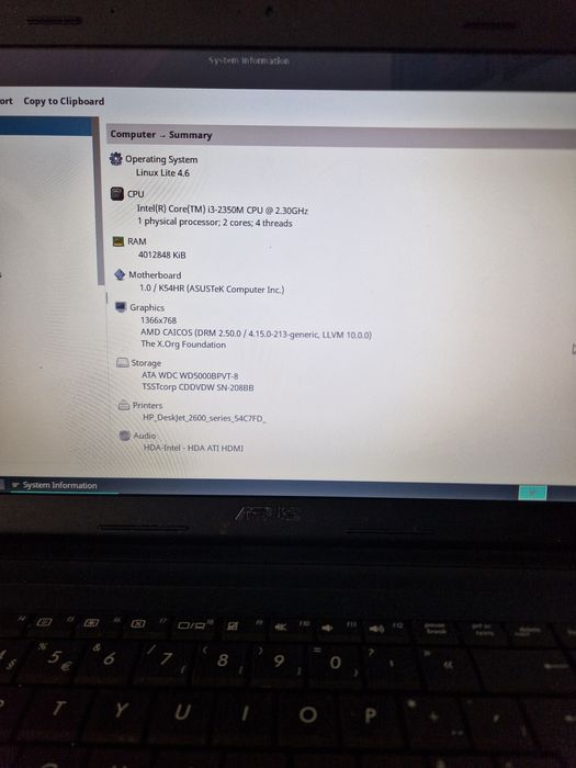 Portátil Asus X54H, K54HR Processador Intel Core I3