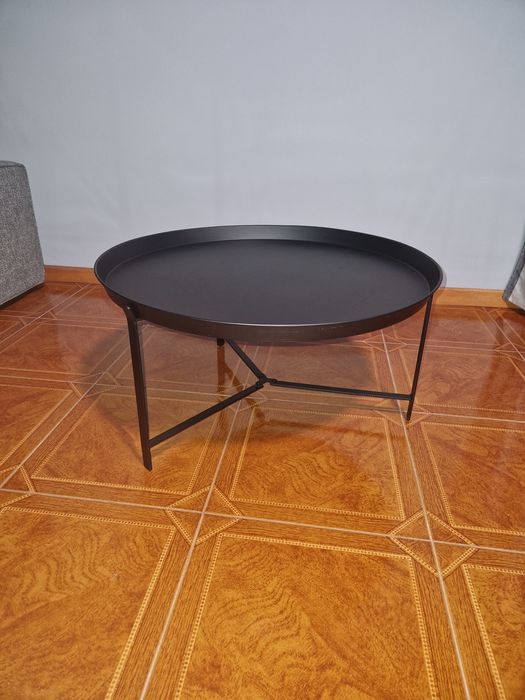 Mesa Centro Redonda Metálica Preto