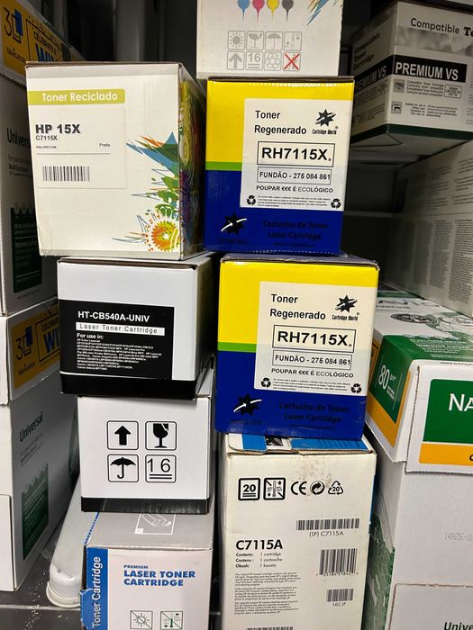 Tinteiros vazios HP15 e HP-CB540 a CB543