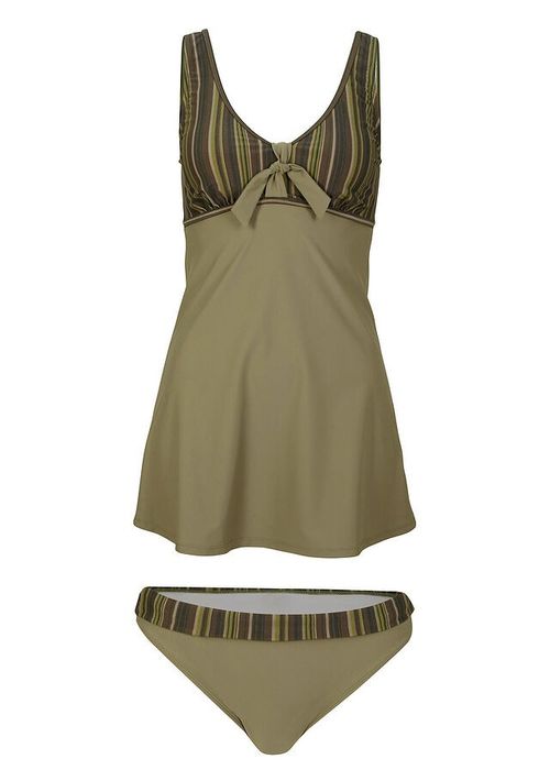 B.P.C długie tankini khaki z figami ^38