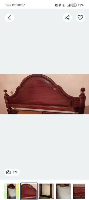 Conjunto de móveis de quarto em madeira maciça, com mais de 35 anos