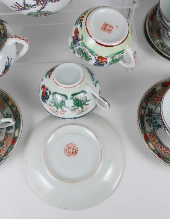Conjunto chá porcelana da China - Galos