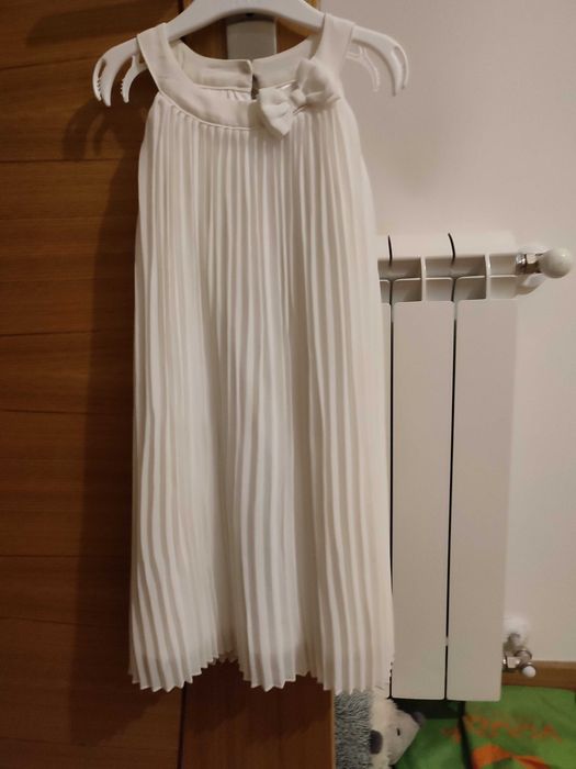 Vestido plissado branco