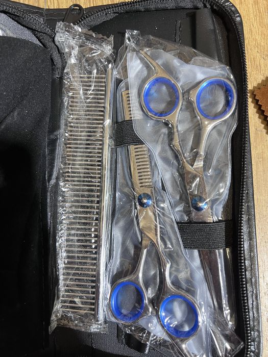 Set Kit de Tosquia/Cabeleireiro Profissional (4 Tesouras + Pente)