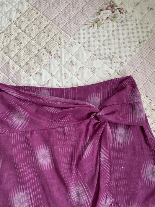 Fioletowa krótka spódniczka ze zdobieniami XL 42 pull&bear plażowa