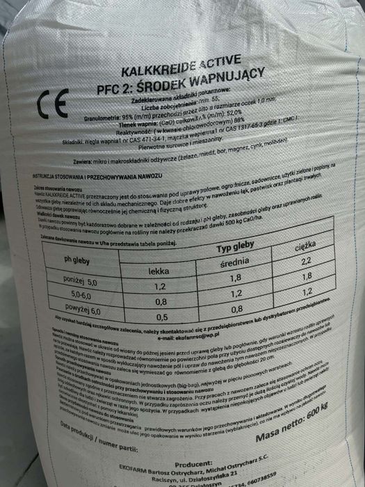 PRODUCENT: Wapno Granulowane Czarna Kreda Siarczan Magnezu kizeryt