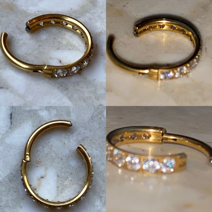 Unisex kolczyk 10 mm piercing 16 G kółko segment Tytan