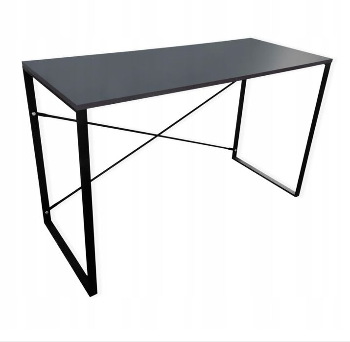 Używanoe biurko Jysk czarne z metalowymi nogami