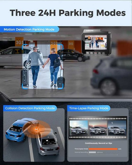 Wideorejestrator samochodowy AZDOME GS63HPRO  4K GPS przód TYŁ + 64GB