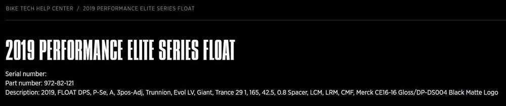 2019 Fox Float DPS Performance Elite EVOL 3-Pos, Trunnion