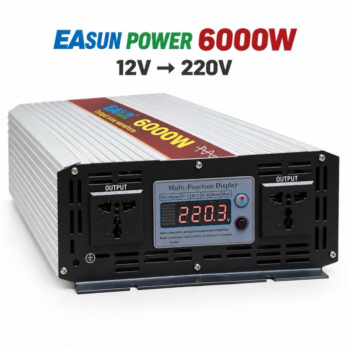 Інвертор EASUN POWER 6000W 12V-220V чистий синус для дому, котла