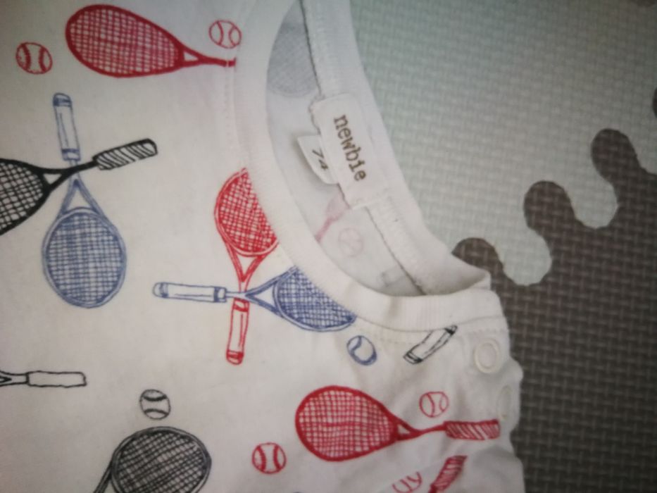 Zestaw Newbie rozmiar 74 body krótki rękaw plus spodenki wiosna