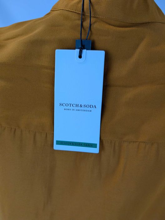 Scotch Soda bluzka bufiaste rękawy musztardowa, Koszula, wiskoza, M 38