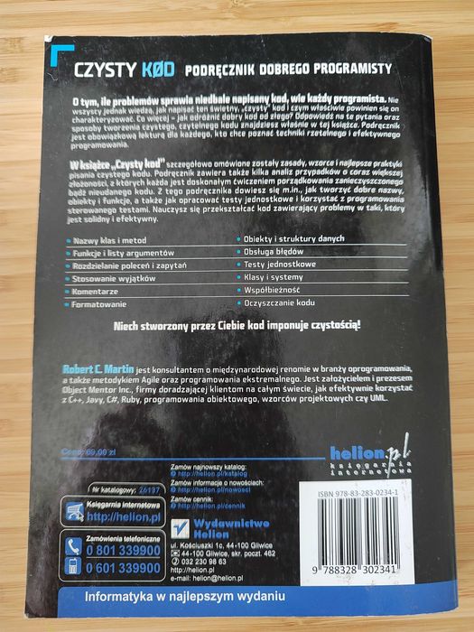 Czysty Kod - Podręcznik Dobrego Programisty (Robert C. Martin)
