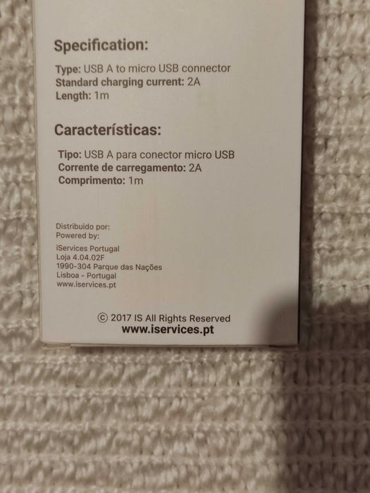 Cabo micro USB novo