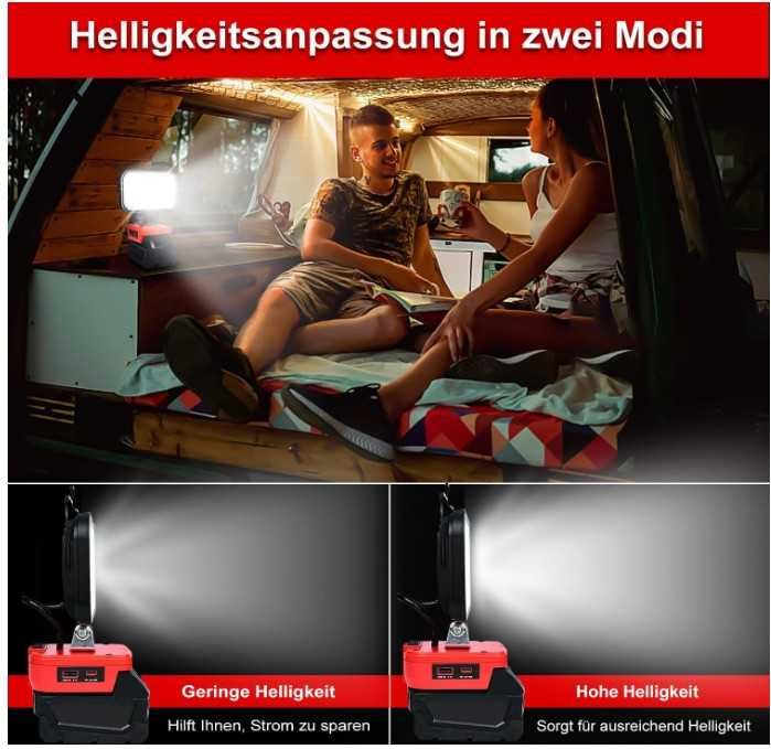 Bezprzewodowa lampa robocza led pod akumulator Milwaukee 18V