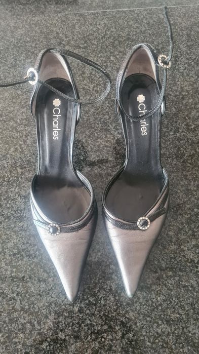 Sapato de festa prateado Tam 37