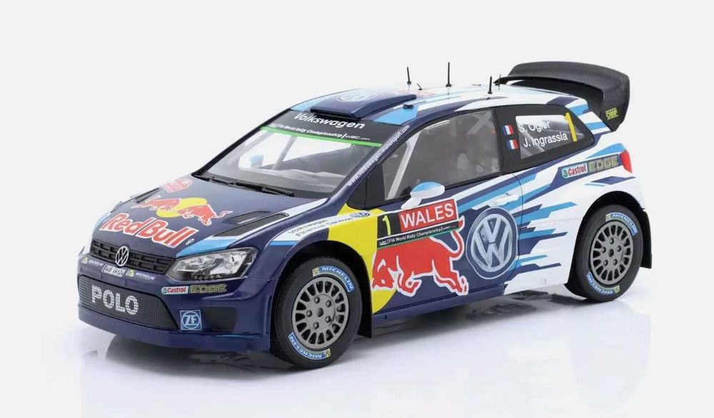 1/18 volkswagen pollo r wrc rally wales 2015 s. ogier (altaya ixo)