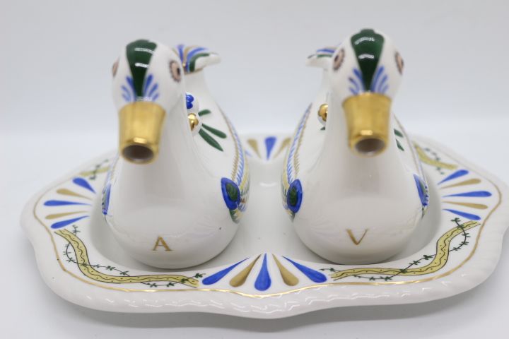 Raro Galheteiro Patos Vista Alegre Decoração Olaria de Viana 1924