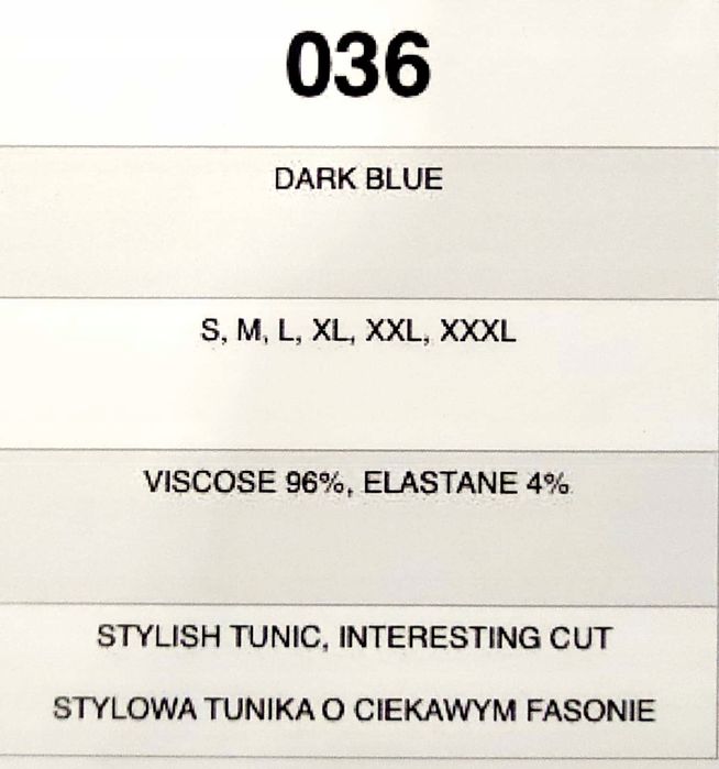 Violana Granatowa Tunika Rękaw 3/4 R. Xl