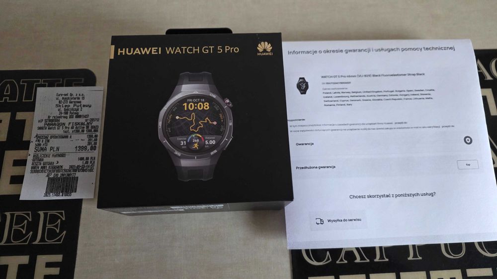 HUAWEI WATCH GT 5 PRO 46mm Active  NOWY NIEAKTYWOWANY gwar.24M!komplet