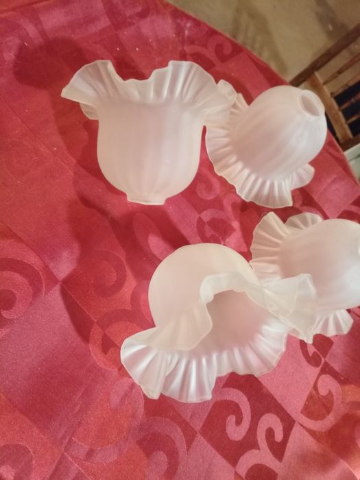 4 Abajures de vidro fosco