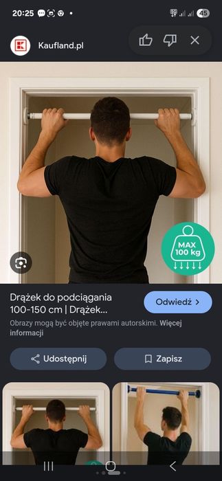 Drążek rozporowy do podciągania się