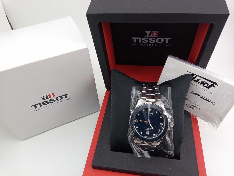 Швейцарские мужские часы Tissot Seastar 1000 40мм Сапфир, антиблик, 300м