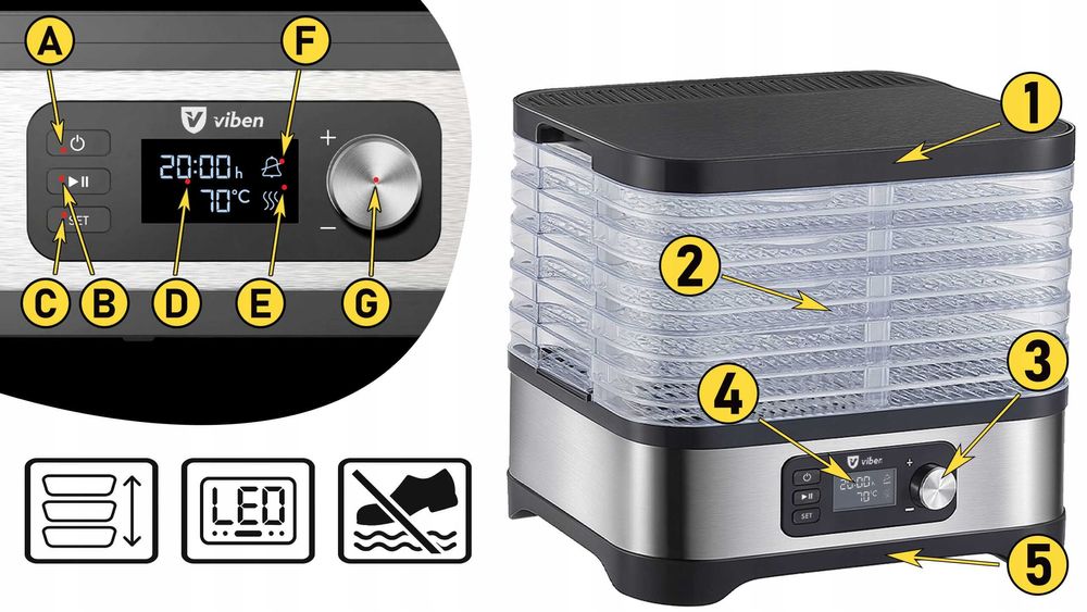 suszarka do grzybów owoców warzyw timer przepisy 6sit 450w+dodatki
