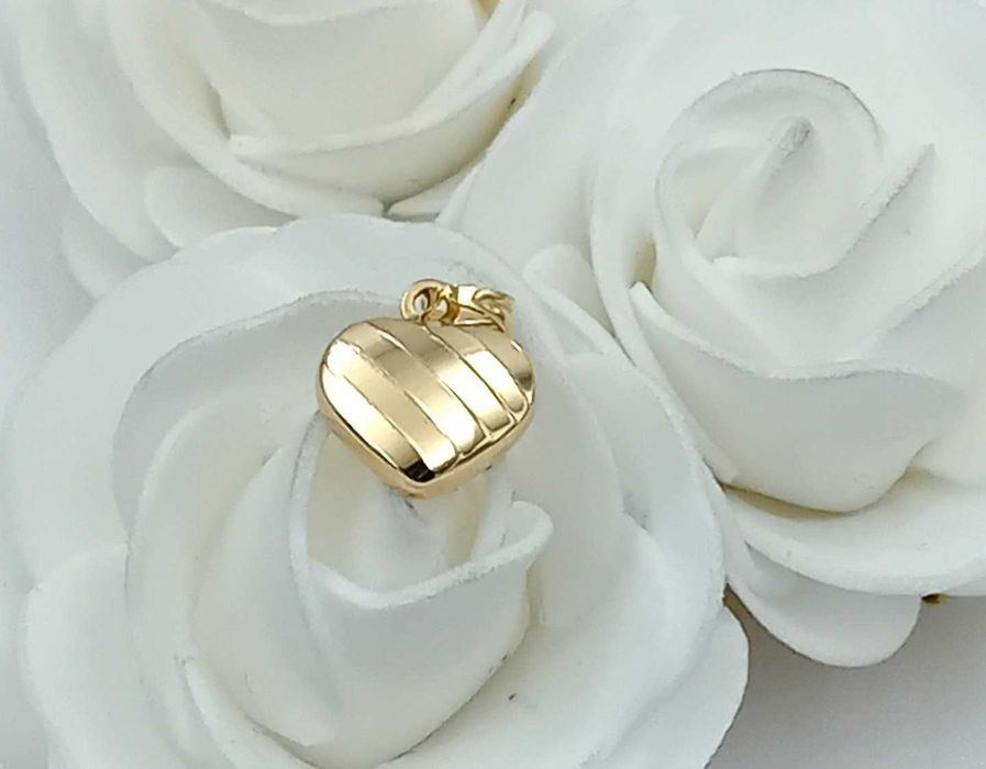 Złota zawieszka Wisiorek Diamentowane SERCE próba 585 NOWA/ Fajne Okazje