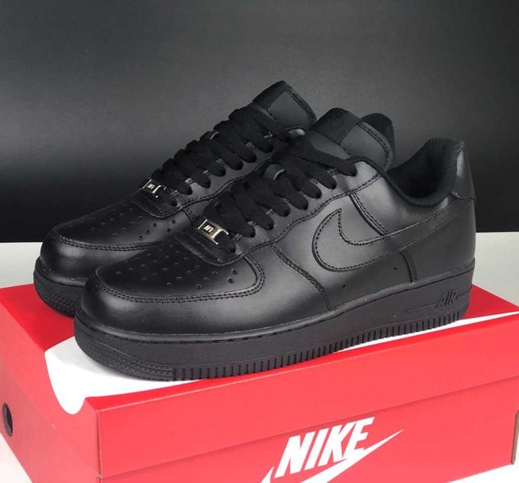 ХУТРО! Зимові Nike Air Force 1 Low All Black 41 42 43 44 45 найк