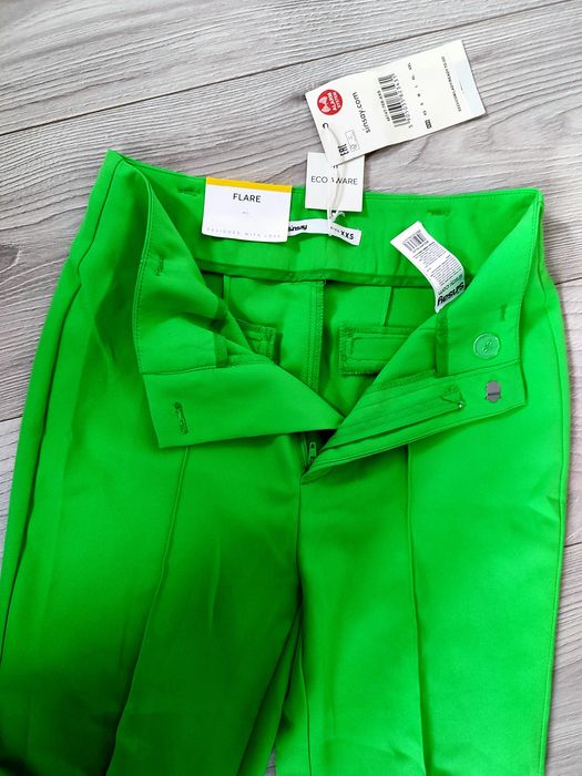 Nowe spodnie z metką xxs zielone dzwony eleganckie