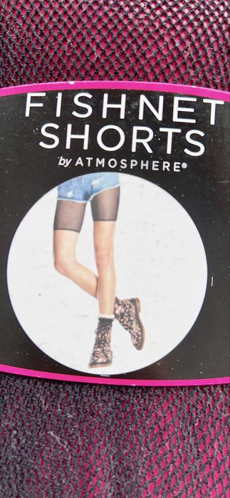 Calções em rede. Fishnet shorts