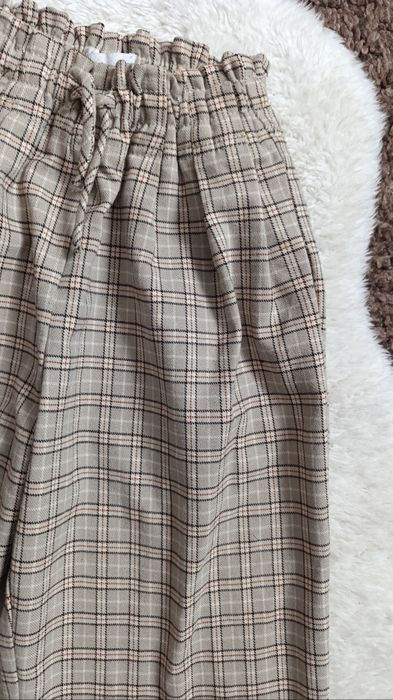 Стильні штани Zara в клітинку, брюки в клетку на дівчинку 6-7-8 років.