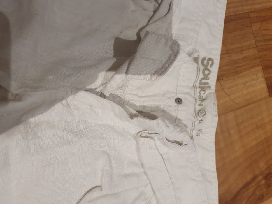 Spodnie damskie biale 100% len lniane M