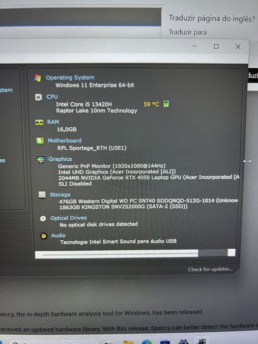 Acer Nitro V 15 500Gigas i5-13420H RTX 4050 16GB DDR5 2.5TB 144Hz