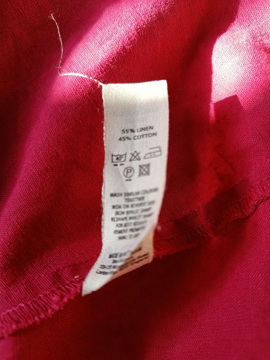 Bluzka w kolorze fuksji , bawełna i len.