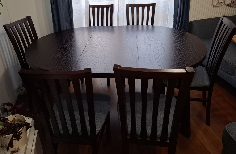 ZESTAW! Stół drewniany orzech plus 6 krzeseł  Agata Meble Sorrento roz