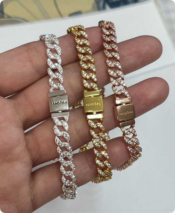 Браслет пандора " Кубинське плетіння паве"