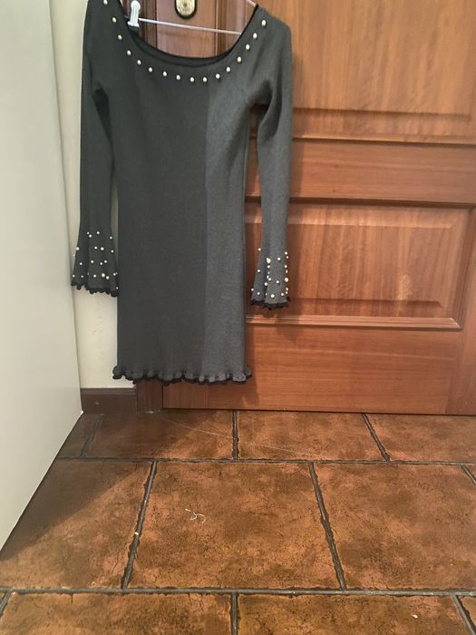 Vestido comprido com brilhante