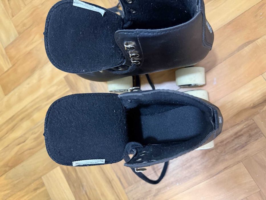 Patins de 4 Rodas Oxelo Quad Pretos, patinagem artística, tamanho