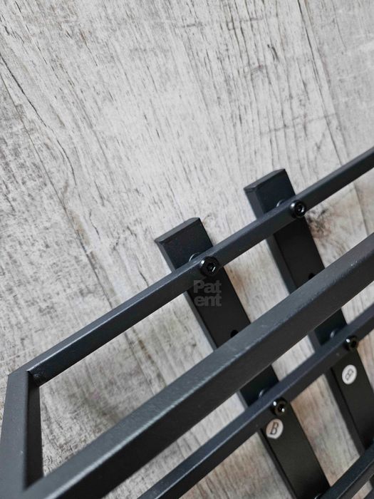 Stojak organizer na wino butelki barek czarny 6 poziomów