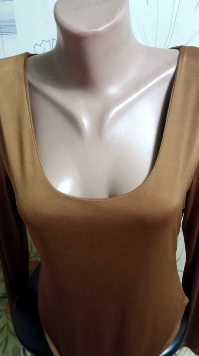 Комфортный горчичный комбидресс с длинным рукавом, размер L - 16- 50