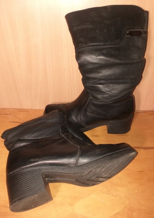 Женские кожанные зимнии сапоги