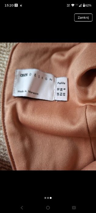 Kombinezon asos design S/M kolor pudrowy róż