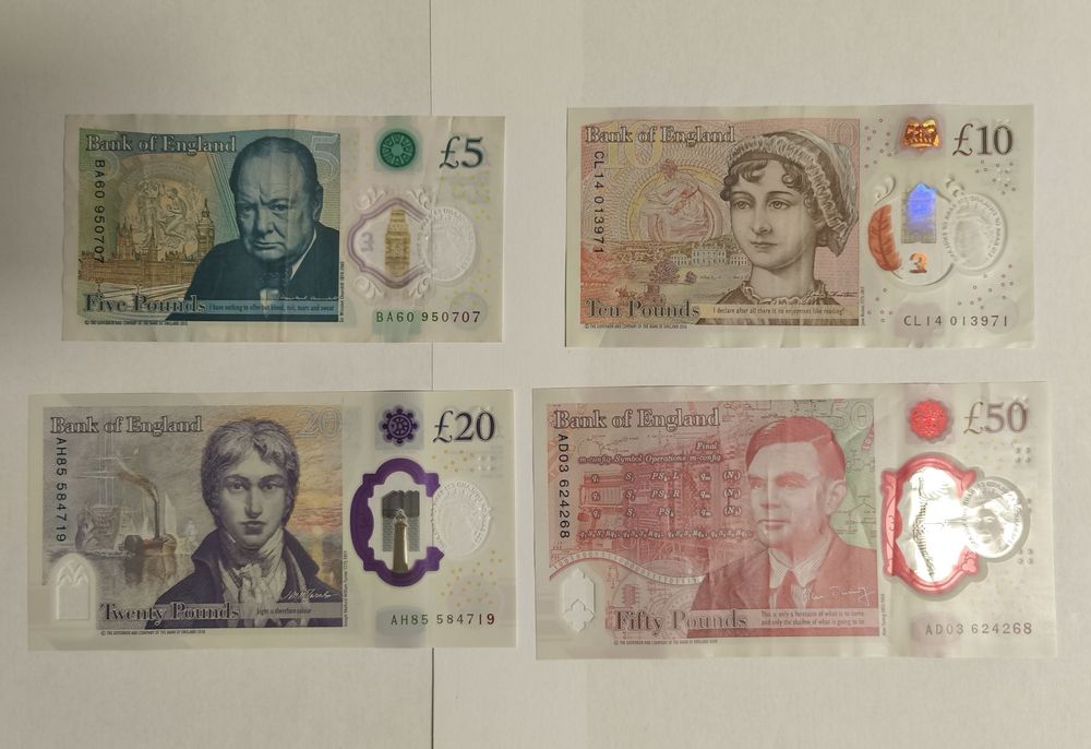 Notas 5, 10, 20, 50 Pounds / Libras Inglaterra