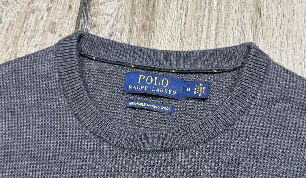 Męski sweter RALPH LAUREN Washable Wełna Merino roz M
