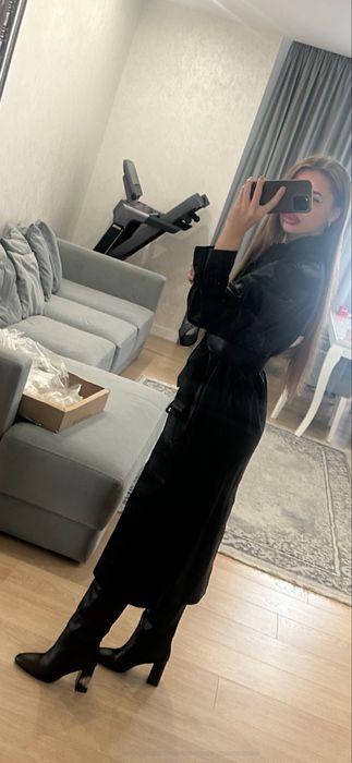 Zara кожаные высокие сапоги 38 размер, абсолютно новые