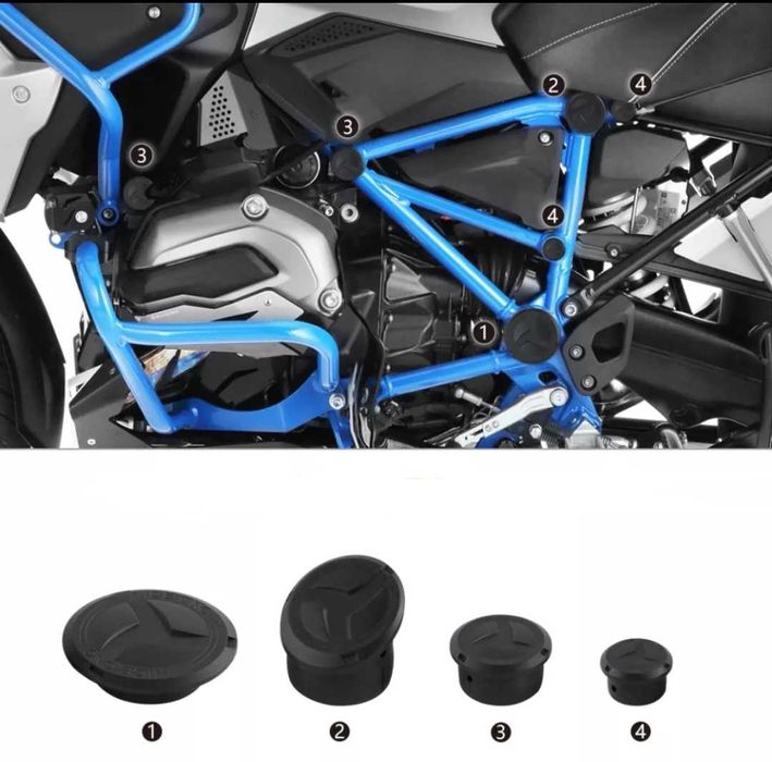 Bmw lc r1200 e 1250 gs/a tampas de quadro em borracha